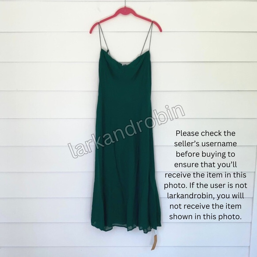 NEW Reformation Juliette Dress Emerald 12 - Picture 10 of 17